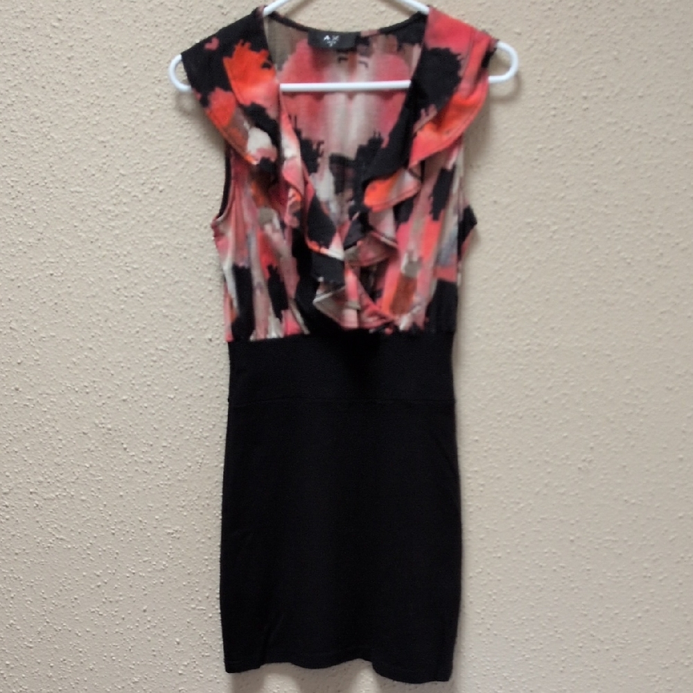 AX Paris Black and Red Ruffle Mini Dress